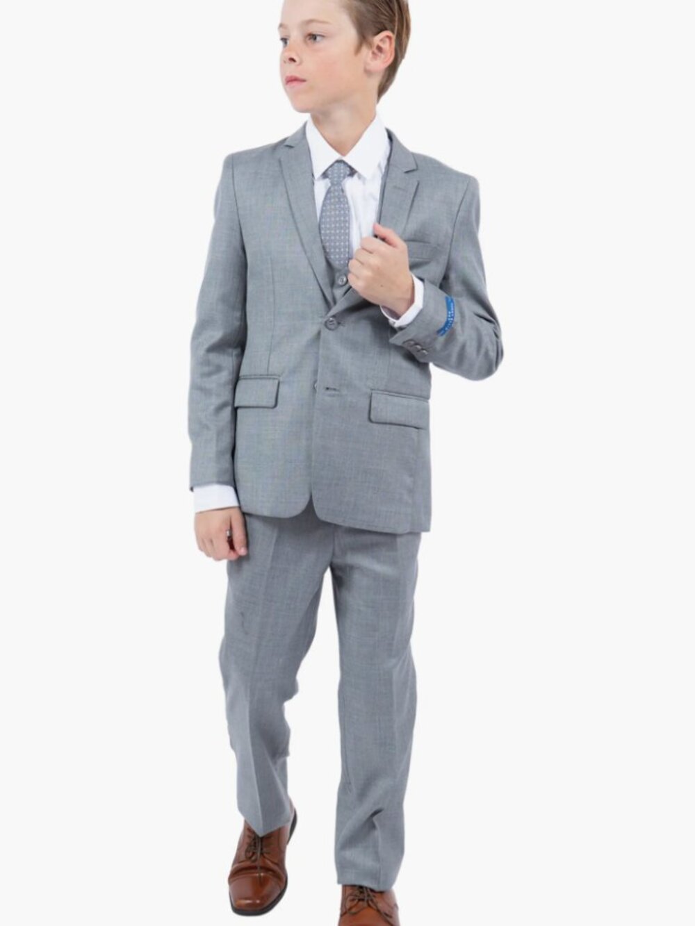 Perry Ellis Kids' Shark Gray Five-Piece Sharkskin Suit